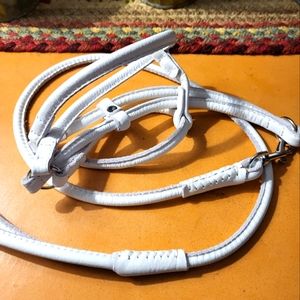 White leather small dog or Cat harness